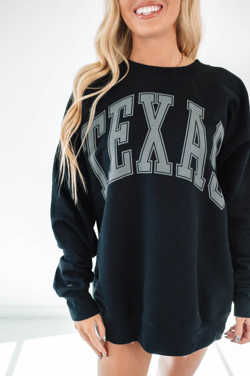 Varsity Texas Sweatshirt - Black – The Impeccable Pig